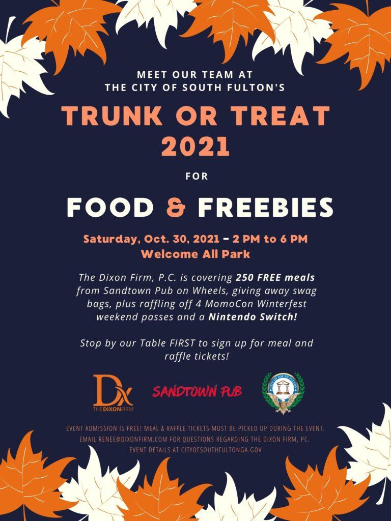 Comida y obsequios en Trunk or Treat de la ciudad de South Fulton 2021