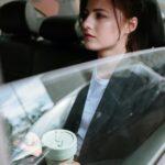 woman using a rideshare