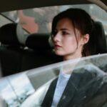 woman using a rideshare